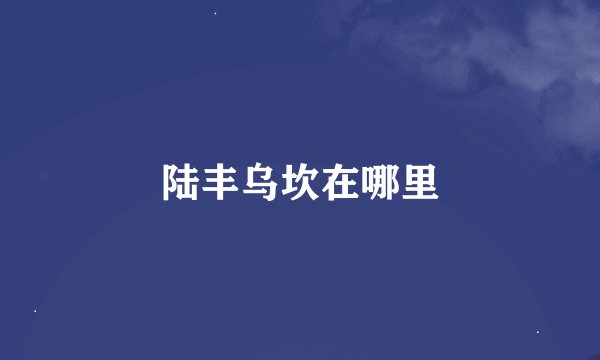 陆丰乌坎在哪里
