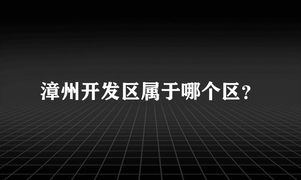 漳州开发区属于哪个区?