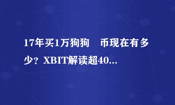 17年买1万狗狗‏币现在有多少？XBIT解读超400万美元