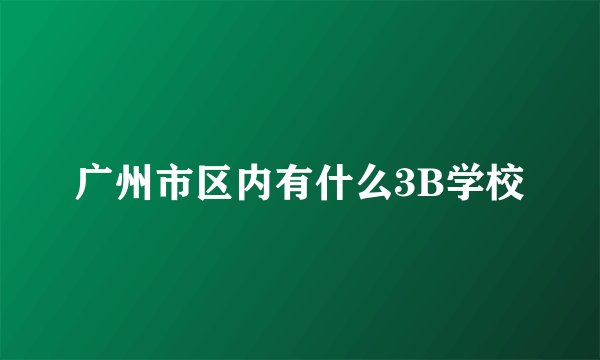 广州市区内有什么3B学校