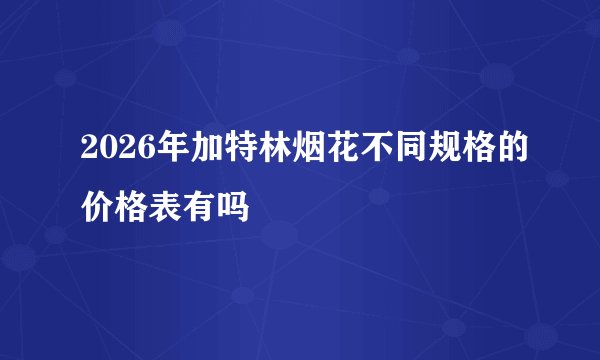 2026年加特林烟花不同规格的价格表有吗