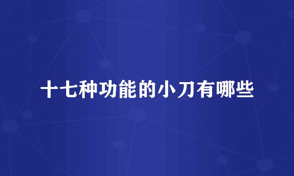 十七种功能的小刀有哪些
