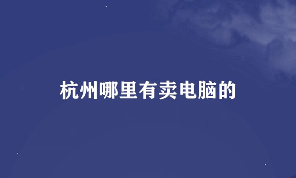 杭州哪里有卖电脑的