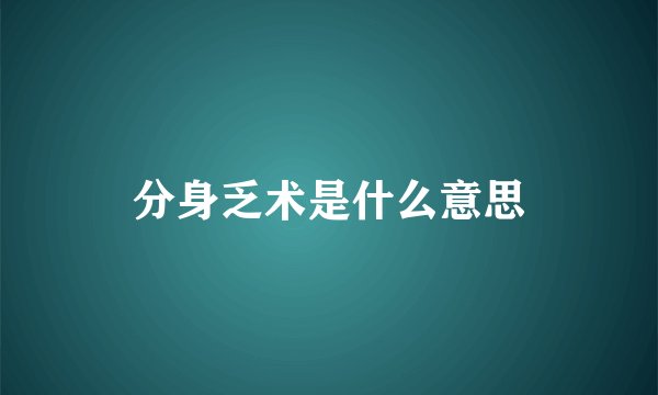 分身乏术是什么意思