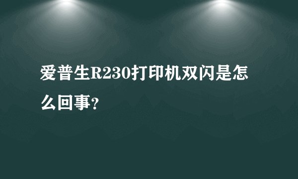 爱普生R230打印机双闪是怎么回事？