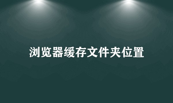 浏览器缓存文件夹位置