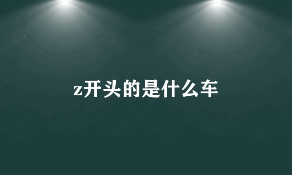 z开头的是什么车