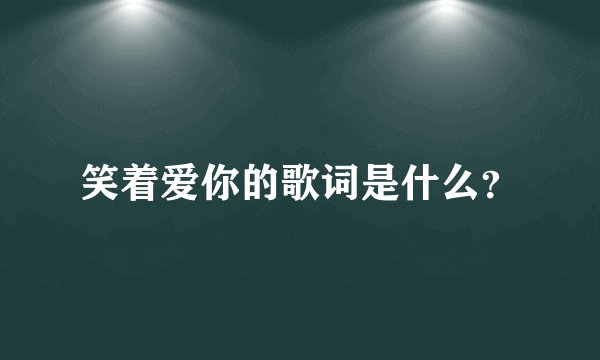 笑着爱你的歌词是什么？