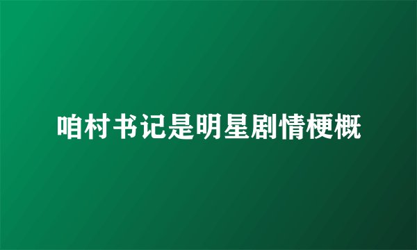 咱村书记是明星剧情梗概