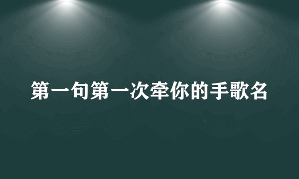 第一句第一次牵你的手歌名