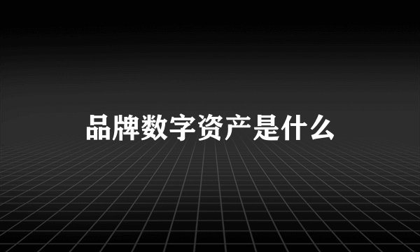 品牌数字资产是什么