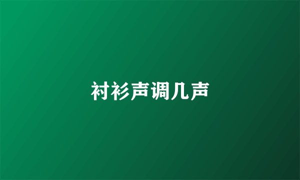 衬衫声调几声