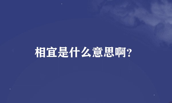 相宜是什么意思啊？