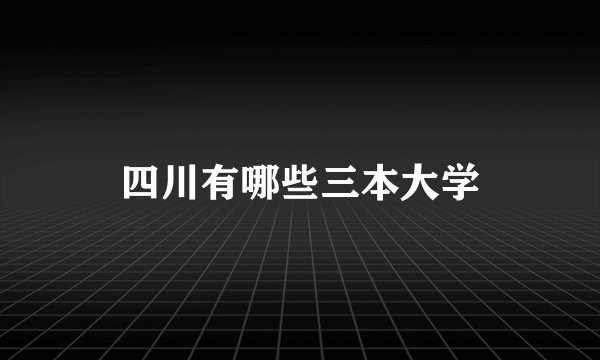 四川有哪些三本大学