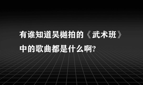 有谁知道吴樾拍的《武术班》中的歌曲都是什么啊?