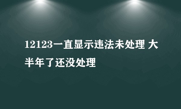 12123一直显示违法未处理 大半年了还没处理