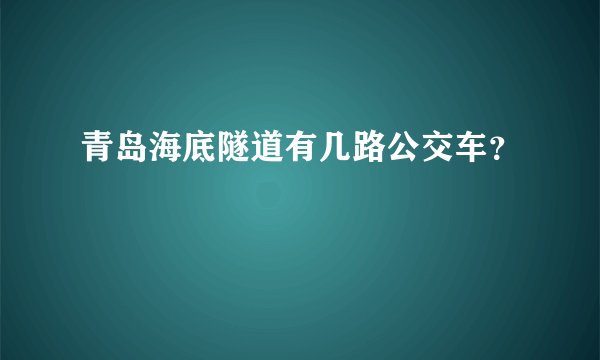 青岛海底隧道有几路公交车？