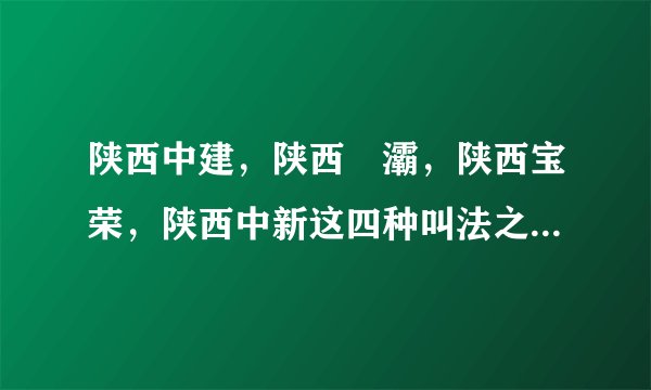 陕西中建，陕西浐灞，陕西宝荣，陕西中新这四种叫法之间的具体是什么关系？