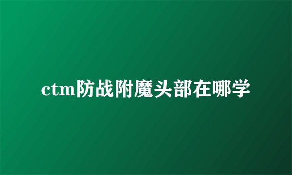 ctm防战附魔头部在哪学