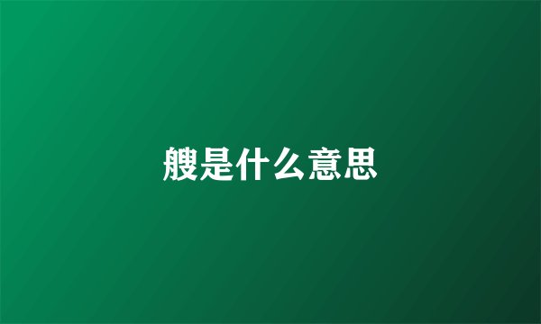 艘是什么意思