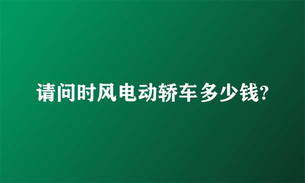 请问时风电动轿车多少钱?