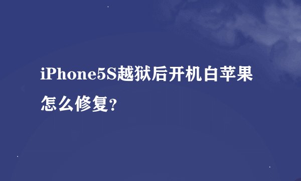 iPhone5S越狱后开机白苹果怎么修复？