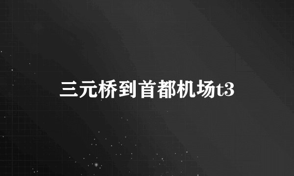 三元桥到首都机场t3
