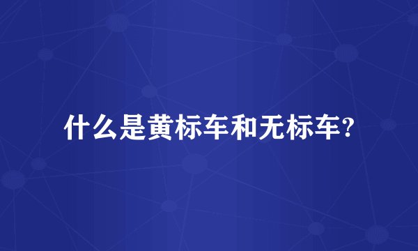 什么是黄标车和无标车?