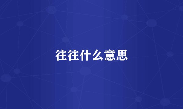 往往什么意思