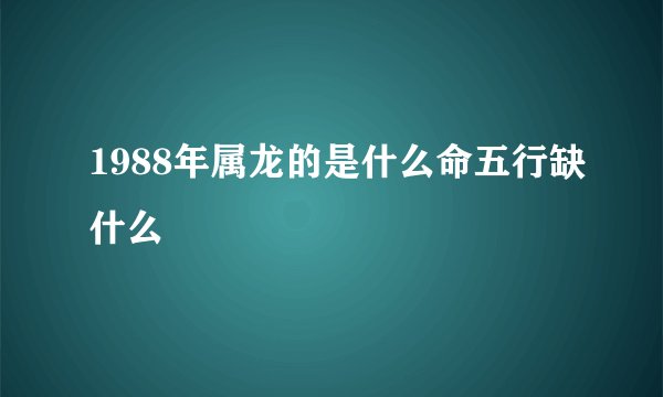 1988年属龙的是什么命五行缺什么
