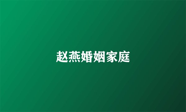 赵燕婚姻家庭