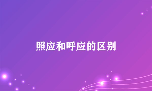 照应和呼应的区别