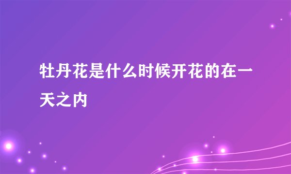 牡丹花是什么时候开花的在一天之内