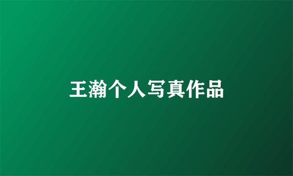 王瀚个人写真作品