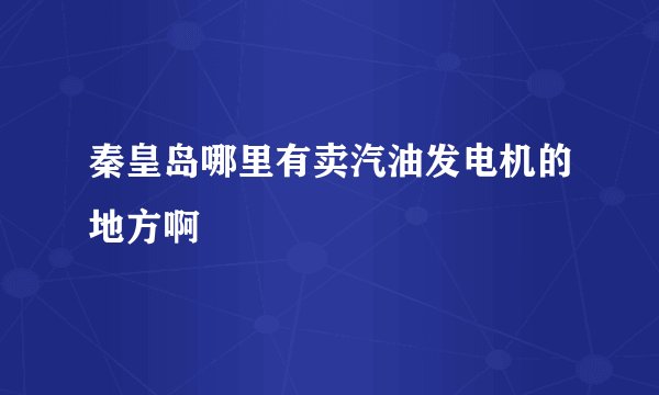 秦皇岛哪里有卖汽油发电机的地方啊