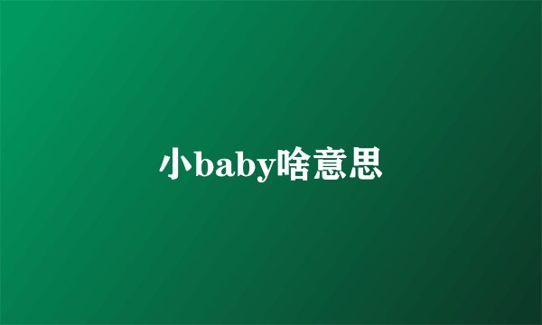 小baby啥意思