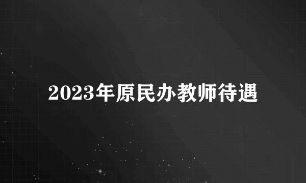2023年原民办教师待遇