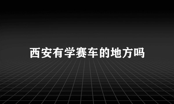 西安有学赛车的地方吗