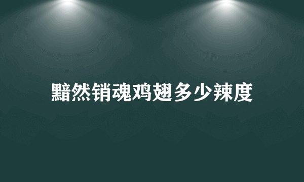 黯然销魂鸡翅多少辣度