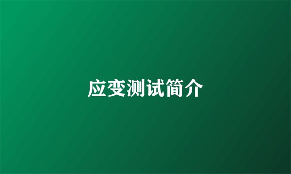 应变测试简介