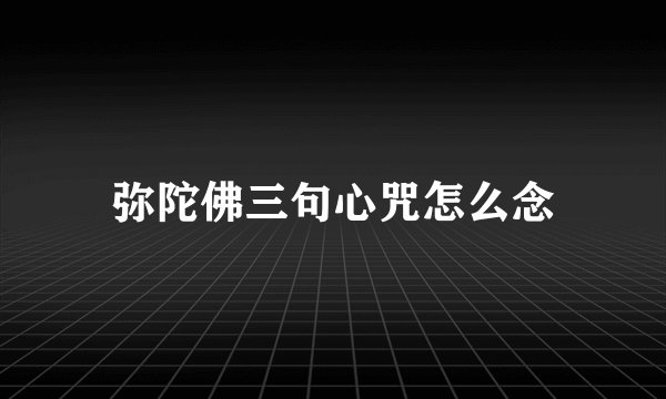 弥陀佛三句心咒怎么念