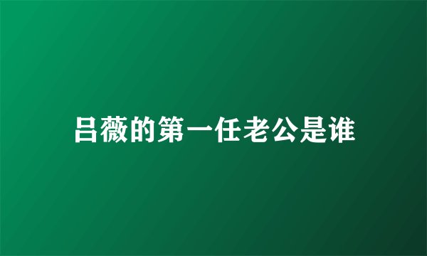吕薇的第一任老公是谁