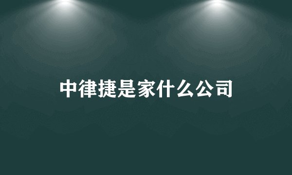 中律捷是家什么公司