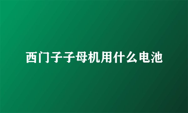 西门子子母机用什么电池