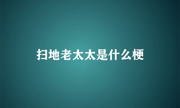 扫地老太太是什么梗