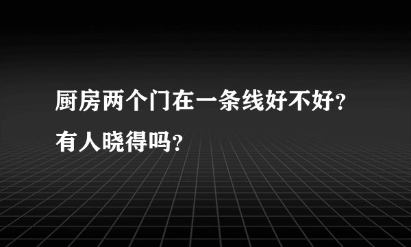 厨房两个门在一条线好不好？有人晓得吗？