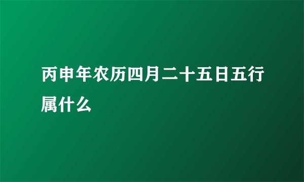 丙申年农历四月二十五日五行属什么