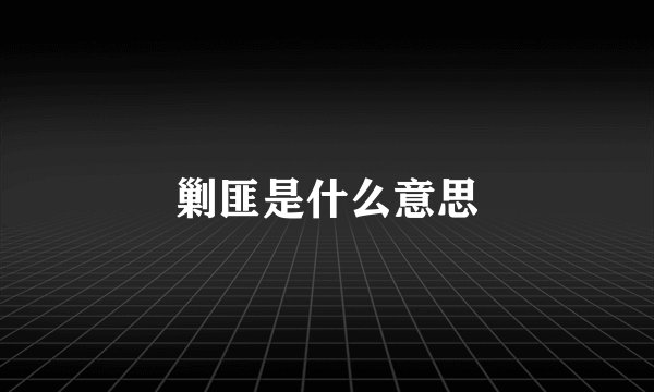 剿匪是什么意思
