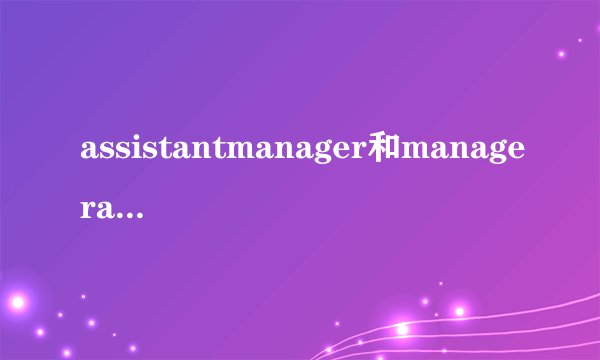 assistantmanager和managerassistant的区别是什么呢？