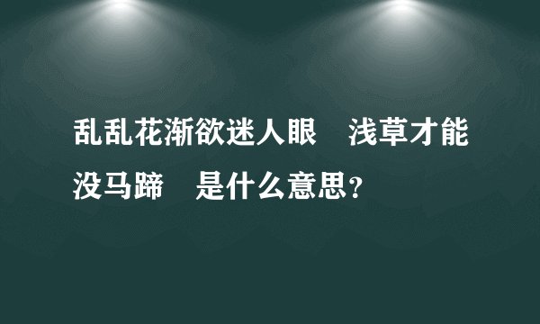 乱乱花渐欲迷人眼 浅草才能没马蹄 是什么意思？